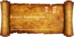 Kazai Emerencia névjegykártya